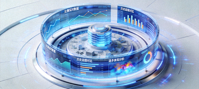 数字沙盘数据中心展示复杂的比赛数据图表